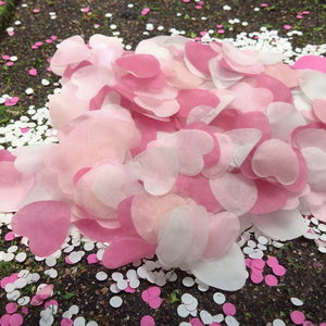 Confettis en papier de soie en forme de coeur ROSE & BLANC pour les fêtes de mariage - Product Image 3