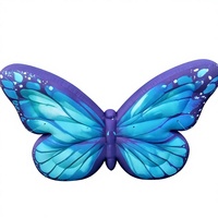 Sculpture de papillon gonflable colorée personnalisable en tissu Oxford, accessoire insecte pour décorations événementielles, publicité extérieure 5m
