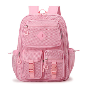 Cross-border Custom Mesh Hollow-Out Backpack, Beach Vacation Mesh Rucksack, Multi-Pocket Large-Capacity Mesh Schoolbag - Product Image 6