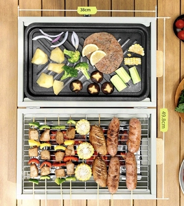 Barbecue à gaz compact moderne, portable, pliable, en fer, antiadhésif, sans fumée, avec allumage automatique, pour le camping, les pique-niques et les barbecues - Product Image 4
