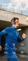 Casque sans fil supra-auriculaire dynamique avec réduction de bruit ENC, étanche, son stéréo Hi-Fi, faible latence, pour jeux, sport et voyage