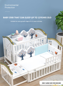 Precio de fábrica de madera maciza multifuncional para recién nacidos + cama de bebé - Product Image 6