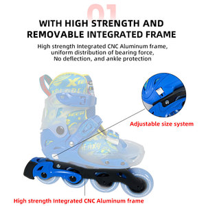 Nuovo Design Pattini in Linea Regolabili con 4 Ruote in PU, Cuscinetti ABEC-5, Guscio in PP, Punta in TPU X-tech X-C02 <span class=keywords><strong>per</strong></span> <span class=keywords><strong>Principianti</strong></span> <span class=keywords><strong>Adulti</strong></span>/Bambini - Product Image 5