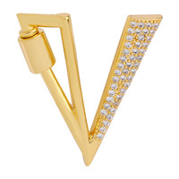 Offre Spéciale cuivre Micro-incrusté Zircon pendentif accessoire CZ Zircon Micro pavé Alphabet mousqueton fermoir pendentif pour collier