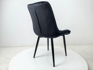Sedia <span class=keywords><strong>da</strong></span> <span class=keywords><strong>Pranzo</strong></span> in Velluto con Gambe Nere <span class=keywords><strong>da</strong></span> Interno Imbottita in Stile Nordico Elegante per Ristorante <span class=keywords><strong>Sala</strong></span> <span class=keywords><strong>da</strong></span> <span class=keywords><strong>Pranzo</strong></span> Grigia - Product Image 4