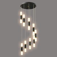 9-lumière Îlot De Cuisine Moderne Dimmable LED Moderne Noir Or Plafond Pendentif Lumière Salon Chambre Foyer LED 54W Escaliers