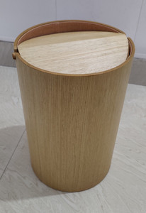 Wooden <strong>Swing</strong> Lid Waste Paper <strong>Bin</strong> With <strong>Liner</strong> Trash Can - Product Image 3