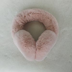 サンプルサポート 100% 本物のレックスラビットファー 女性用冬用防寒プラッシュイヤーマフ-クラシックスタイル 通気性のある高密度 - Product Image 6