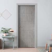 Porte intérieure moderne en bois massif composite avec protection d'angle insonorisante et finition mélamine