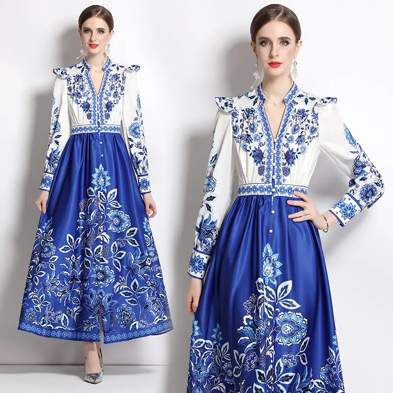Francês retro emagrecimento cintura-apertado estilo Hepburn elegante vestido grande balanço muçulmano Turquia vestido 2296