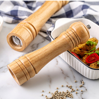 Moulins à sel et à poivre manuels en bois massif, broyeur à épices et céréales avec meule en céramique réglable, outils de cuisine