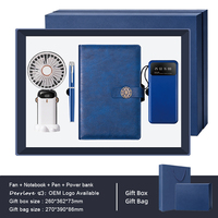 Coffret Cadeau Pratique et Chaleureux, 4-en-1 : Ventilateur, Stylo, Carnet A5 et Batterie Externe, Idéal pour le Team Building et les Incitatives Mensuelles du Personnel