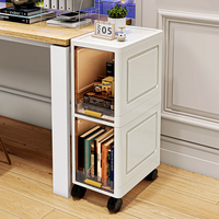 Vente en gros Armoire de rangement monobloc en plastique PP sur pied pour toilettes domestiques Étagère de salle de bain mobile