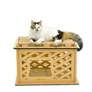 Deku DIY Katzen haus mit Leitplanke Sommer bedarf Wellpappe Katzen spielzeug und Katzenminze-Inklusive Karton verpackung - Product Image 6