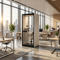 Cabine de bureau insonorisée moderne pour une personne, réduction du bruit de 28 dB, cabine téléphonique acoustique, cadre en alliage d'aluminium, portabilité et intimité