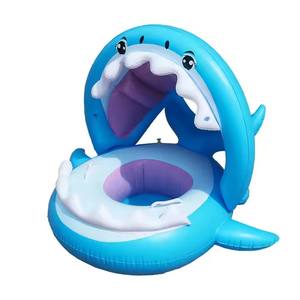 Flotador de Natación para Bebés, Asiento Flotante para Niños, Anillo de Natación de PVC para Niños con Toldo - Product Image 1