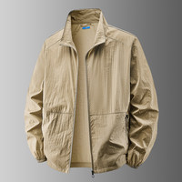 Nouvelle veste d'été pour homme 100% nylon, séchage rapide, anti-UV, col montant, ultra-fine, coupe ample, infroissable, vêtement 3D