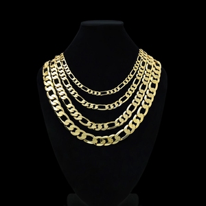 สร้อยคอทองเหลืองชุบทอง 14K/18K แบบฟิกาโร่ สไตล์ฮิปฮอป สำหรับผู้ชายและผู้หญิง - Product Image 1