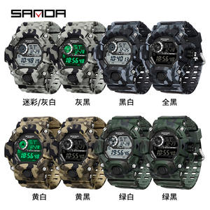 Reloj Electrónico de Lujo Sanda 2183 para Hombre, Deportivo, Resistente al Agua, con Correa de Silicona de Camuflaje - Product Image 6