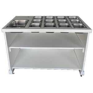 Custom moderna in legno carrello cibo portatile Snack Bar per Hotel all'aperto pannello di legno Design mobili commerciali - Product Image 3