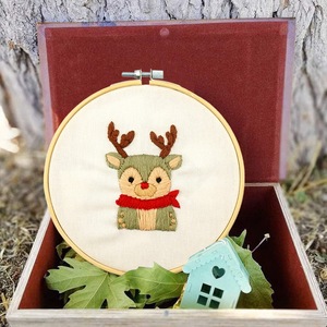 Kits de Bordado de Punto de Cruz con Diseño de Ciervo Navideño para Principiantes - Product Image 4
