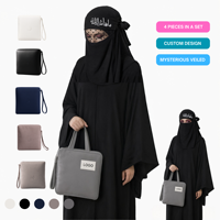 Ensemble de prière musulman 2 pièces Abaya modeste avec Niqab, Jilbab, sac de voyage et tenue Hijab – Vêtements islamiques