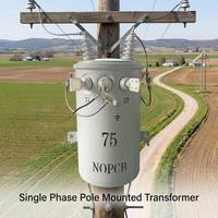 Transformateur monophasé immergé dans l'huile 75 KVA avec noyau interne toroïdal en cuivre pur et réservoir robuste résistant à la corrosion