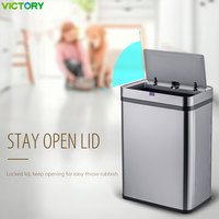 Poubelle intelligente à capteur robuste disponible en |   Acier inoxydable 50L/60L, automatique sans contact pour hôtel et cuisine