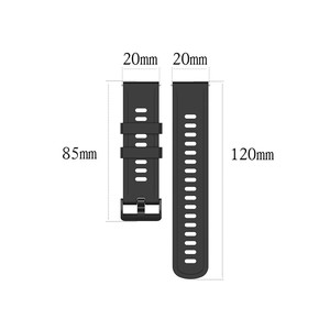 Bracelet de montre en Silicone Sport souple boucle noire 20mm 22mm pour Amazfit BIP5 GTR 4 GTS 3 Pro <span class=keywords><strong>2</strong></span> Mini bracelet en caoutchouc - Product Image 3