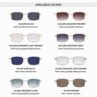 Nouvelles lunettes de soleil vintage en gros avec logo personnalisé, monture rectangulaire rétro, bord étroit, protection UV400, non polarisées, compatibles avec la myopie