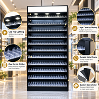 Vitrine à tabac LED personnalisée avec étagères en bois stratifié mat pour présentoir lumineux autoportant éco-responsable