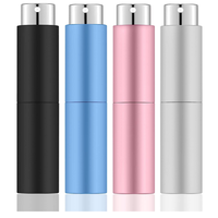 Mini flacon pulvérisateur rechargeable d'atomiseur de parfum en aluminium de torsion de 10ml avec le carton de pulvérisateur de pompe emballé et la surface sérigraphiée