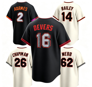 Maillot de baseball des Giants de San Francisco pour hommes # 2 Adames # 14 Bailey # 16 Devers # 26 Chapman # 62 Webb Stitched Embroidered Fan Sports - Product Image 1