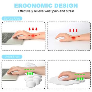 Anpassbare Farbe Ergonomisches Gaming-Tastatur-Mauspad-Set Niedliches Wolkendesign Silikon+Stoff-Basis Wasserabweisend Kratzfest - Product Image 3