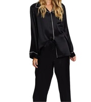 Vente en gros 100% pure soie de mûrier pyjamas vêtements de nuit femmes boutonné 22mm ensembles de pyjamas en soie