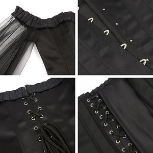 Corsés de mujer Elegante fuera del hombro Malla transparente Manga larga con cordones Corsé deshuesado Bustier - Product Image 4