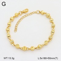 Brazalete de Lujo para Boda Estilo Cubano, Chapado en Oro PVD con Corte Esmeralda, Cadena de Bolas Redondas de Acero Inoxidable para Uso Diario