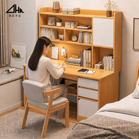 Bureau d'écriture moderne en bois avec étagère pour chambre à coucher ou bureau
