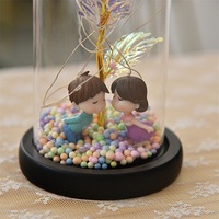 Rose éternelle sous cloche en verre, simulation réaliste, cadeau romantique pour la Saint-Valentin, décoration créative pour la maison et la table