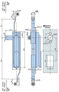 YH9493 Điện Tủ Bảng Chốt Cửa Chính Rod Điều Khiển Khóa - Product Image 6