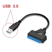 Cable convertidor de adaptador de disco duro USB 3,0 SATA 3,0 III de alta velocidad 20cm PVC para disco duro HDD/SSD de 2,5 pulgadas para ordenadores