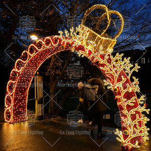3D <b>LED</b> Christmas Arch Motif Light Outdoor Decoration For Theme Park Event - Product Image 6