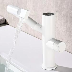Robinet de lavabo à <span class=keywords><strong>bascule</strong></span> mécanique multifonctionnel de luxe robinet mélangeur à affichage numérique à température LED pivotante pour salle de bain - Product Image 6