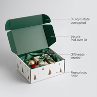 Boîte d'expédition en carton ondulé rouge personnalisée pour Noël, emballage cadeau pour les marques de détail et l'expédition e-commerce