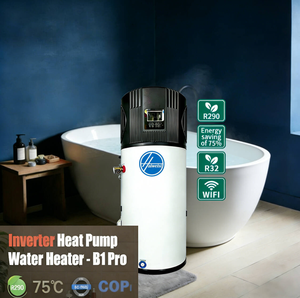 Calentador de Agua con <span class=keywords><strong>Bomba</strong></span> de <span class=keywords><strong>Calor</strong></span> de Aire de 200L, R290, Eléctrico, para Exteriores, de Alta Eficiencia, con Control Inteligente de Temperatura por Aplicación - Product Image 4