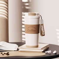 Mug Kopi Stainless Steel Berinsulasi Dinding Ganda, Ramah Mobil, Cangkir Hadiah Promosi, Desain Stylish untuk Wanita, Tahan Panas 6-12 Jam
