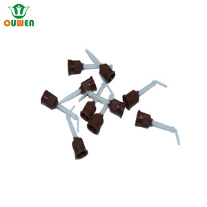 Conector de tubo mezclador Ouwen de plástico marrón y blanco para pistola de pegamento termofusible, uso en bricolaje - Product Image 1