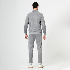 Custom logo Vintage 2 Pieces Zip up Hoodie <strong>Polyester</strong> Plain <strong>Tracksuits</strong> for Men - Product Image 6