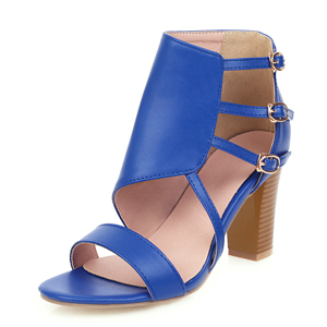 <span class=keywords><strong>Sandalias</strong></span> de Tacón Alto con Punta Abierta y Tacón Cuadrado para Mujer Madura - Product Image 3