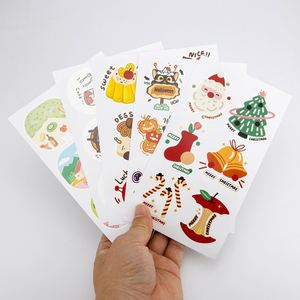 Feuille d'autocollants de Noël imprimés FX, découpés à la forme, autocollants adhésifs, dessins animés du Père Noël pour décorations de fêtes - Product Image 5